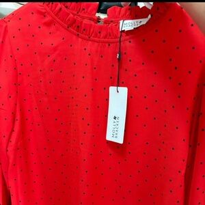 Red Dotted Blouse - Molly Bracken